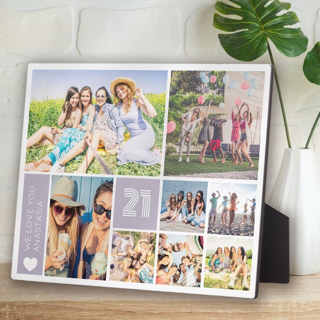 21st Birthday Multi Photo Collage Plaque (Creator Uploaded)