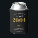 21st Birthday Name 2004 Black Gold Elegant Chic Can Cooler<br><div class="desc">A personalised elegant can cooler that is easy to customise for that special birthday party occasion.</div>