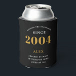 21st Birthday Name 2004 Black Gold Elegant Chic Can Cooler<br><div class="desc">A personalised elegant can cooler that is easy to customise for that special birthday party occasion.</div>