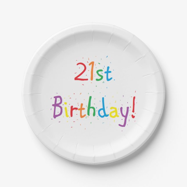 "21st Birthday" Paper Plates (Front)