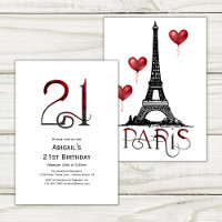 21st Birthday Paris, Eiffel Tower, Red Balloons