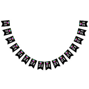 21st birthday party balloons bunting