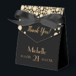 21st birthday party black gold thank you name favour box<br><div class="desc">An elegant and glamourous 21st birthday favour box.  Black backdrop and golden coloured faux diamonds. With the text: Thank You!  Templates for a name,  date of birth and date of anniversary and age number. Golden letters.</div>
