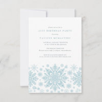 21st Birthday Party Blue White Snowflake Winter