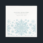 21st Birthday Party Blue White Snowflake Winter Napkin<br><div class="desc">Very elegant blue watercolor snowflakes create a pretty border along the bottom of this birthday custom napkin. Modern and minimalist design has an open and airy feel. The contemporary aesthetic will appeal to people of all ages.</div>