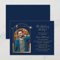 21st Birthday Party Celestial Photo Blue Gold Moon