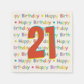 21st Birthday Party Customisable Age Napkin