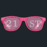 21st Birthday Party Favour Cute Pink White Retro Sunglasses<br><div class="desc">21st birthday party shades for an awesome twenty first bday. Cute pink party favour glasses with cute white text. Festive sunglasses for someone turning twenty one. Celebrate being 21!</div>