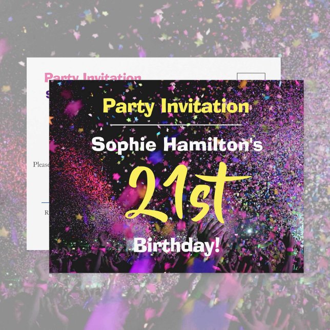 21st Birthday Party Invitation Postcard (Creator Uploaded)