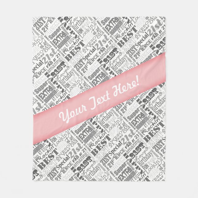 21st Birthday Party Personalised Gifts Fleece Blanket (Front)