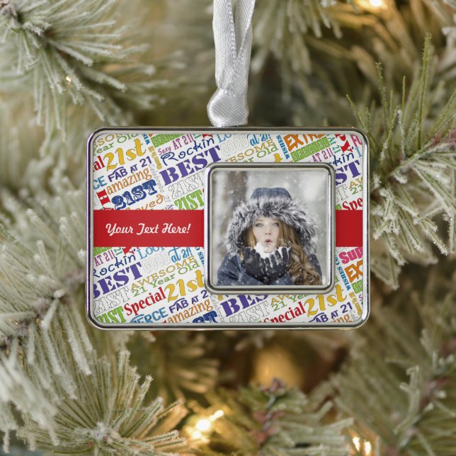 21st Birthday Party Personalised Gifts Silver Plated Framed Ornament (Tree)