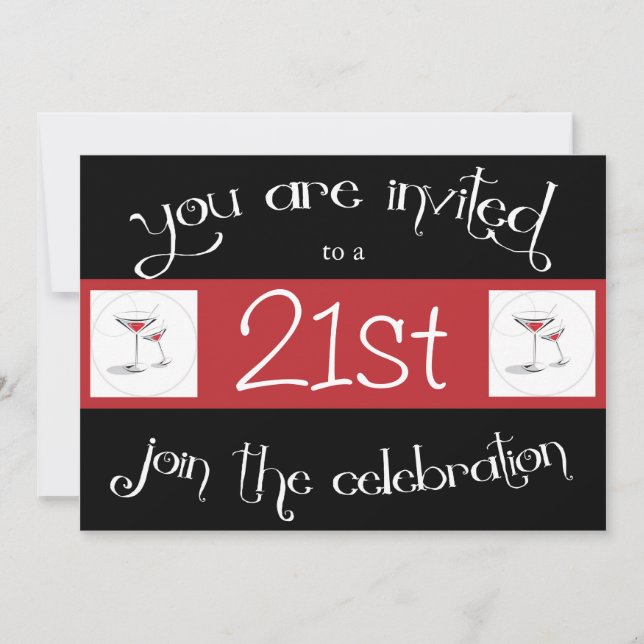 21st Birthday Party Personalised Invitation (Front)
