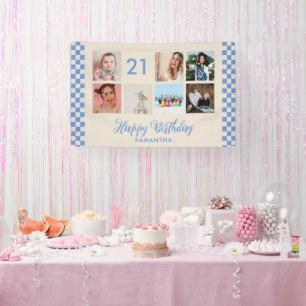 21st Birthday Party Photo Collage Banner