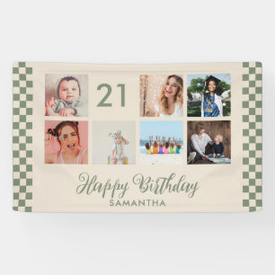 21st Birthday Party Photo Collage Banner