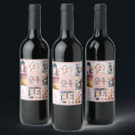 21st birthday party photo collage rose gold legal wine label<br><div class="desc">A bottle label for a 21st birthday party, celebrating her life with a collage of 8 of your photos. Personalise and add a name, age 21 and a date. Date of birth or the date of the party. White and dark rose gold coloured letters. Elegant and trendy rose gold, blush...</div>