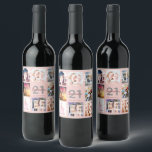 21st birthday party photo collage rose gold legal wine label<br><div class="desc">A bottle label for a 21st birthday party, celebrating her life with a collage of 8 of your photos. Personalise and add a name, age 21 and a date. Date of birth or the date of the party. White and dark rose gold coloured letters. Elegant and trendy rose gold, blush...</div>