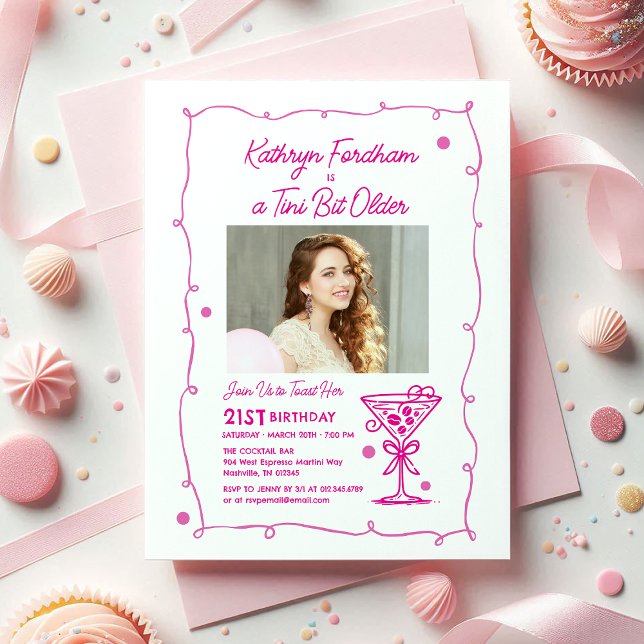 21st Birthday Party Photo Espresso Martini Invitation (Creator Uploaded)