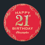 21st Birthday Party Red and Gold Glitter Frame Magnet<br><div class="desc">21st Birthday Party Red and Gold Glitter Frame Magnet. For further customisation,  please click the "Customise it" button and use our design tool to modify this template.</div>