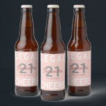 21st birthday party rose gold blush pink legal beer bottle label<br><div class="desc">A girly and feminine bottle label for a fun 21st birthday party. Personalise and add a name, age 21 and a date. Date of birth or the date of the party. White and dark rose gold coloured letters. Elegant and trendy rose gold, blush pink background colour. The text: Legal and...</div>