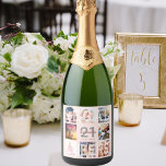21st birthday party rose gold legal photo collage<br><div class="desc">A bottle label for a 21st birthday party, celebrating her life with a collage of 8 of your photos. Personalise and add a name, age 21 and a date. Date of birth or the date of the party. White and dark rose gold coloured letters. Elegant and trendy rose gold, blush...</div>