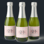 21st birthday party rose gold pink legal sparkling wine label<br><div class="desc">A girly, elegant and feminine bottle label for a fun 21st birthday party. Personalise and add a name, age 21 and a date. Date of birth or the date of the party. White and dark rose gold coloured letters. Stylish and trendy rose gold, blush pink background colour. The text: Legal...</div>