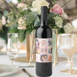 21st birthday party rose gold pink photo collage wine label<br><div class="desc">A bottle label for a 21st birthday party, celebrating her life with a collage of 8 of your photos. Personalise and add a name, age 21 and a date. Date of birth or the date of the party. White and dark rose gold coloured letters. Elegant and trendy rose gold, blush...</div>