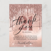 21st Birthday Party Rose Gold Thank You