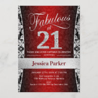 21st Birthday Party - Silver Red Black
