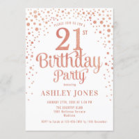 21st Birthday Party - White & Rose Gold