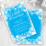 21st Birthday Party Winter Wonderland Snowflake Invitation<br><div class="desc">Elegant winter wonderland 21st birthday invitation features beautiful calligraphy surrounded by a lush snowflake and snow border. The snowflakes pop against the pretty blue background. You can actually change the background colour to any colour. Winter Wonderland can't be changed, but all of the remaining text can be edited. This item...</div>