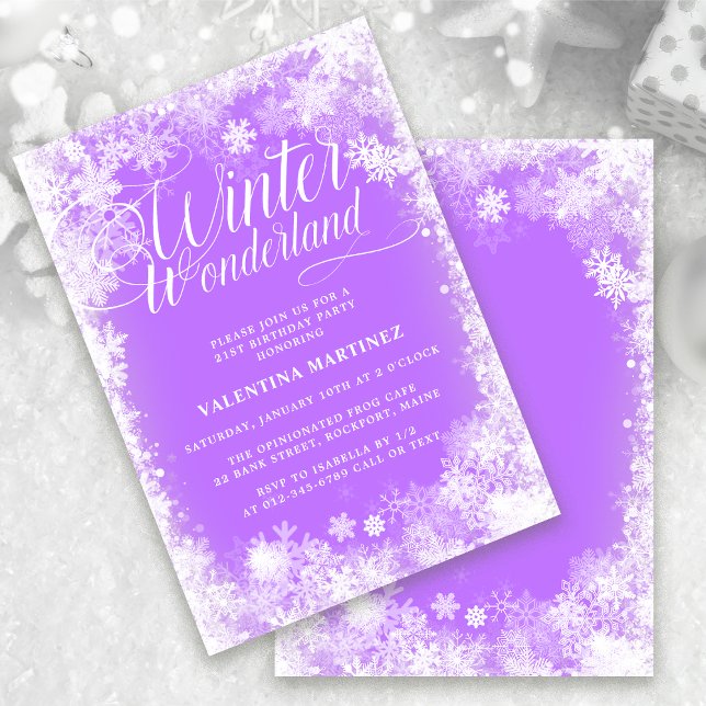 21ST Birthday Party Winter Wonderland Snowflake Invitation (Creator Uploaded)