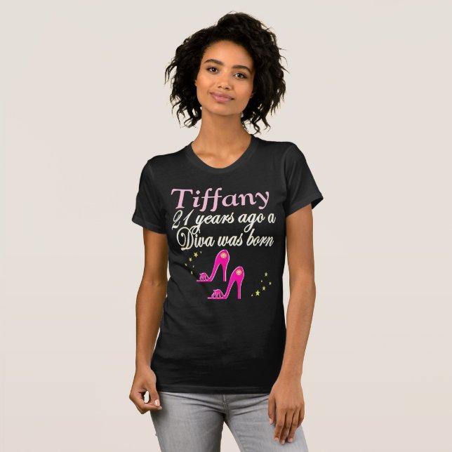 21ST BIRTHDAY PERSONALIZED PINK SHOES T SHIRT (Front Full)