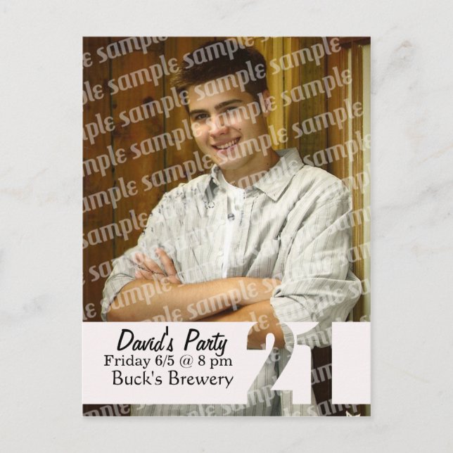 21st Birthday photo card (Front)