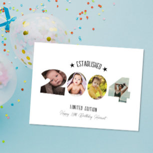 21st birthday Photo Collage established 2004 Thank You Card