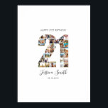 21st Birthday Photo Collage Guest Signing Board Poster<br><div class="desc">Create your own personalised photo collage 21st birthday singing board poster featuring your favourite pictures in the shape of the number 21.</div>