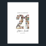 21st Birthday Photo Collage Guest Signing Board Poster<br><div class="desc">Create your own personalised photo collage 21st birthday singing board poster featuring your favourite pictures in the shape of the number 21.</div>