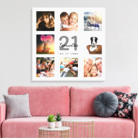 21st birthday photo collage white monogram