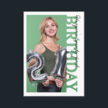 21st Birthday Photo college Party  Enclosure Card<br><div class="desc">21st Birthday Photo Party Invitation Celebrate a milestone in style with this 21st birthday photo party invitation, featuring a modern rectangular photo frame where your image becomes part of the design. The photo sits inside a cutout frame with the word “BIRTHDAY” running vertically along the side, creating a bold and...</div>