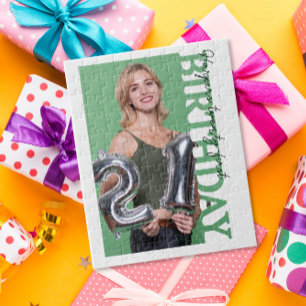 21st Birthday Photo college Party  Jigsaw Puzzle