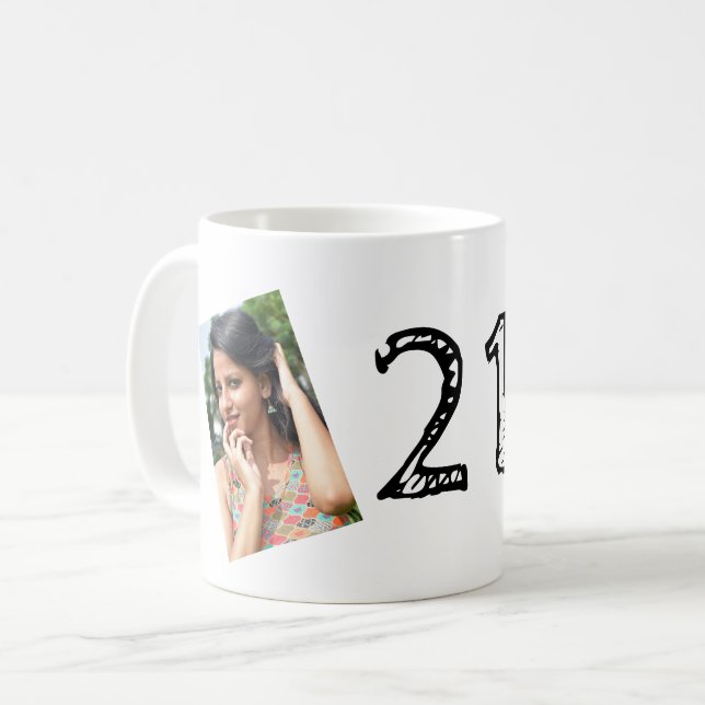 21st Birthday PHOTO Mug (Front Left)