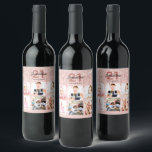 21st birthday pink photo legal drips wine label<br><div class="desc">A bottle label for a 21st birthday party, celebrating her life with a collage of 6 of your photos. Personalise and add a name, age 21 and a date. Date of birth or the date of the party. Elegant blush pink background colour. Decorated with drips, paint dripping look. The text:...</div>