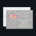 21st Birthday Pink Watercolor Flowers & Mason Jar Invitation<br><div class="desc">Pink watercolor flowers and mason jar 21st birthday party invite. This sophisticated twenty-first birthday party invitation with beautiful pink watercolor flowers in mason jar with sparkling lights is fully customisable. If you have any problems customising your product, feel free to contact me through my store and I will be happy...</div>