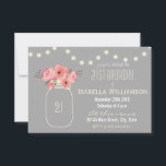 21st Birthday Pink Watercolor Flowers & Mason Jar Invitation<br><div class="desc">Pink watercolor flowers and mason jar 21st birthday party invite. This sophisticated twenty-first birthday party invitation with beautiful pink watercolor flowers in mason jar with sparkling lights is fully customisable. If you have any problems customising your product, feel free to contact me through my store and I will be happy...</div>