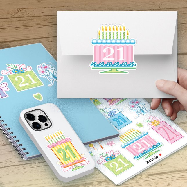 21st Birthday Pretty Pastel Cakes And Presents (Creator Uploaded)