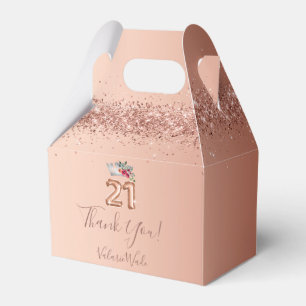 21st Birthday Pretty Pink Thank You Favour Bo Box