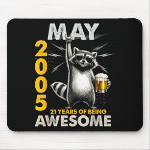 21st Birthday Racoon Beer May 2005 Vintage 21 Mouse Pad