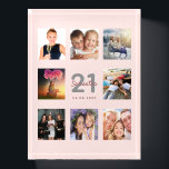 21st birthday rose gold blush pink photo paperweight<br><div class="desc">A unique 21st birthday gift or keepsake, celebrating her life with a collage of 8 of your photos. Add images of her family, friends, pets, hobbies or dream travel destination. Personalise and add a name, age 21 and a date. Grey and dark rose gold coloured letters. Elegant and trendy blush...</div>
