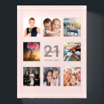 21st birthday rose gold blush pink photo paperweight<br><div class="desc">A unique 21st birthday gift or keepsake, celebrating her life with a collage of 8 of your photos. Add images of her family, friends, pets, hobbies or dream travel destination. Personalise and add a name, age 21 and a date. Grey and dark rose gold coloured letters. Elegant and trendy blush...</div>