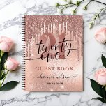 21st Birthday Rose Gold Glitter & Foil Guest Book<br><div class="desc">Modern,  trendy 21st birthday party guest book. Design features typography script twenty one,  rose gold glitter drips,  faux foil and sparkly glitter background,  number 21 in trendy rose gold lettering,  name and date. Perfect 21st birthday keepsake.</div>