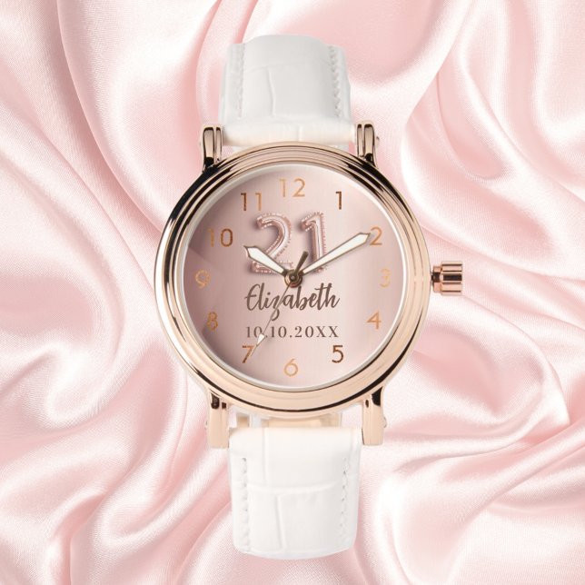 21st Birthday rose gold name Watch (Creator Uploaded)
